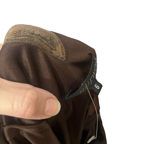 NEW Y2K Sue Wong Nocturne Beaded Cocktail Dress Fairy Whimsigoth Crinkle - Picture 11 of 14